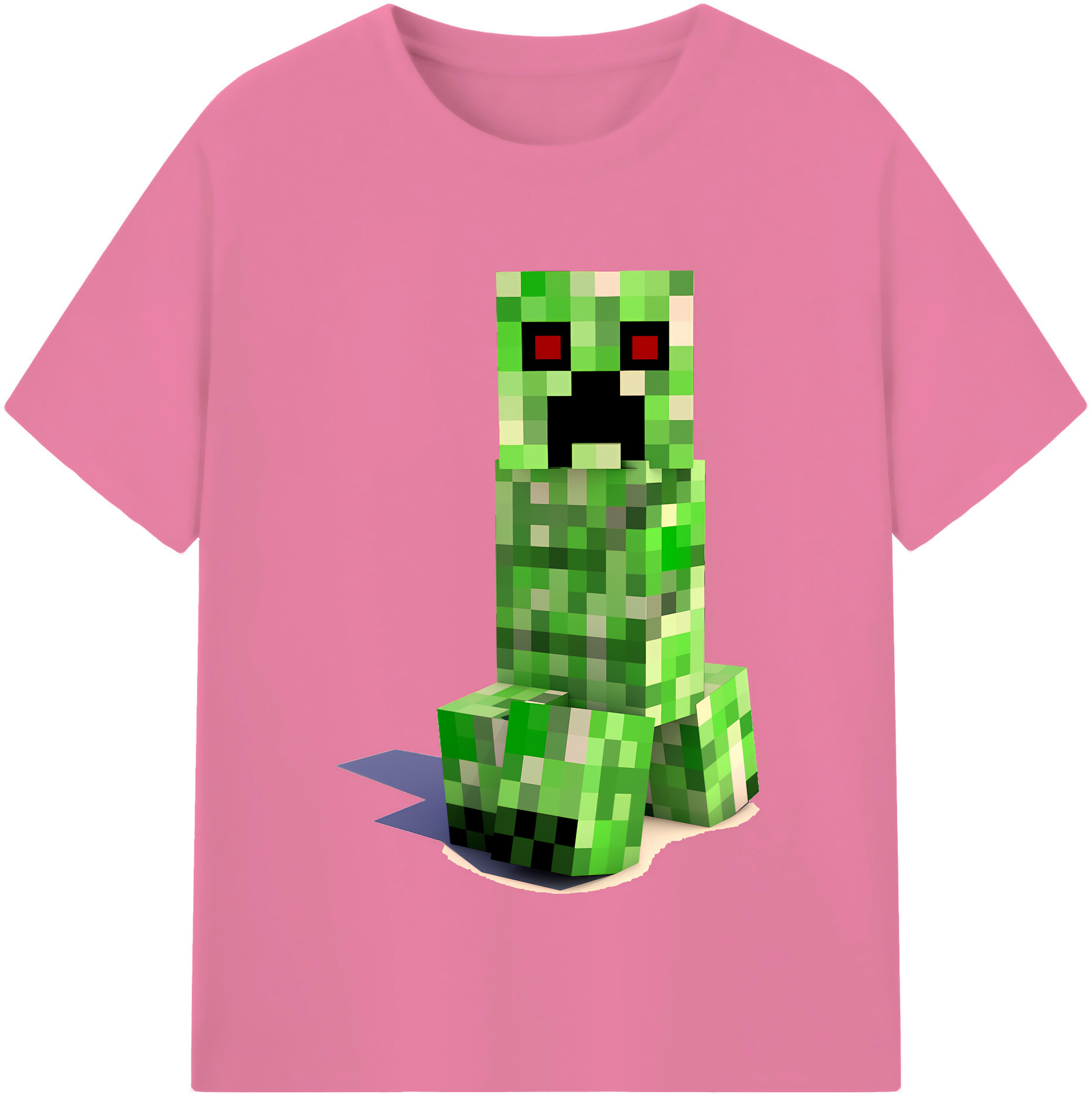 （画像用） マインクラフト ブロックの世界 Minecraft MC Block world 綿100％半袖Tシャツ（フロントプリント）